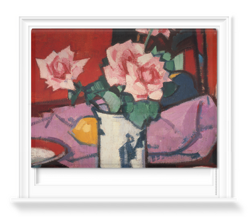 'Pink Roses, Chinese Vase' Roller Blind