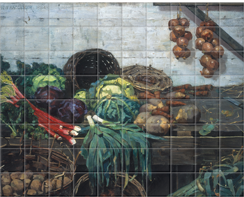'The Vegetable Stall' Ceramic Tile Mural