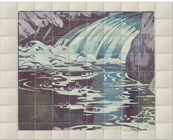 'The Waterfall' Ceramic Tile Mural
