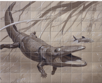 'Paracyclotosaurus' Ceramic tile murals