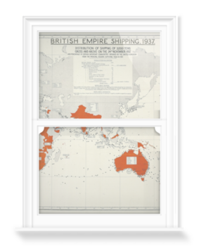 'British Empire Shipping Map' Decorative Window Film