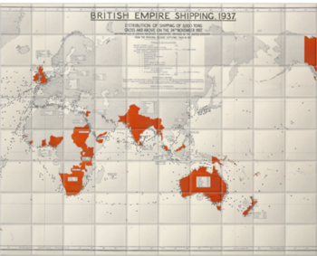 'British Empire Shipping Map' Ceramic Tile Mural