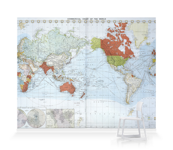'Commercial chart of the world' Wallpaper Mural