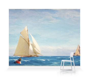 'A Large Sloop Yacht And A Barge†' Wallpaper Mural