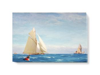 'A Large Sloop Yacht And A Barge†' Canvas Wall Art