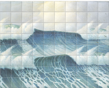'Seascape by Herbert Barnard John Everett' Ceramic Tile Mural