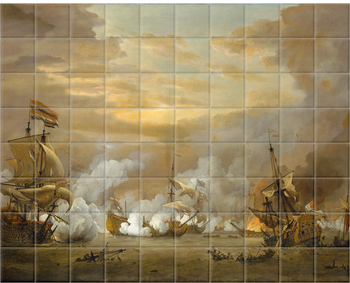 'The Battle Of The Texel' Ceramic Tile Mural