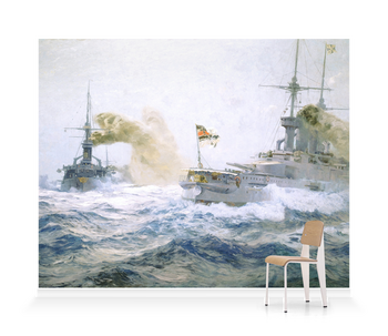 'German Fleet Manoeuvres On The High Seas' Wallpaper Mural