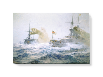 'German Fleet Manoeuvres On The High Seas' Canvas Wall Art