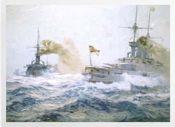 'German Fleet Manoeuvres On The High Seas' Art Prints