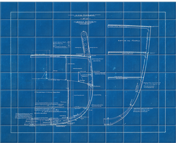 'Midship Section From HMS Fearless' Ceramic Tile Mural