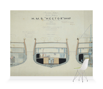 'Plans for HMS Hector' Wallpaper Mural