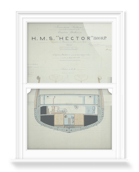 'Plans for HMS Hector' Decorative Window Film