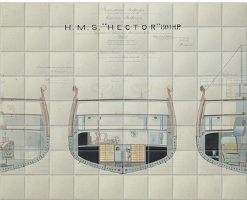 'Plans for HMS Hector' Ceramic Tile Mural