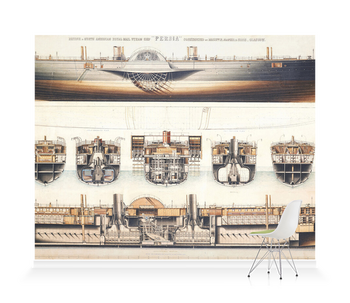 'Ship Plan Of The Paddle Steamer Persia' Wallpaper Mural