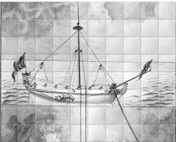 '18th century diving apparatus, II' Ceramic Tile Mural
