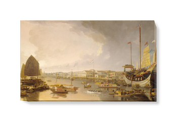 'A View of the European Factories at Canton' Canvas Wall Art