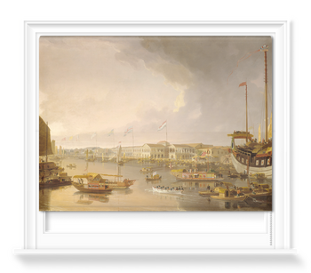 'A View of the European Factories at Canton' Roller Blind
