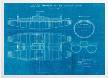'Plan of 10ft punt or balsa life raft' Art Prints