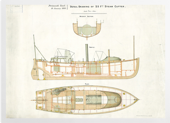 'Profile plan of a 25 foot Steam Cutter' Art Prints