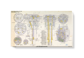 '6-inch Triple Mounting Marck XXIII plan relating HMS 'Belfast'' Canvas Wall Art