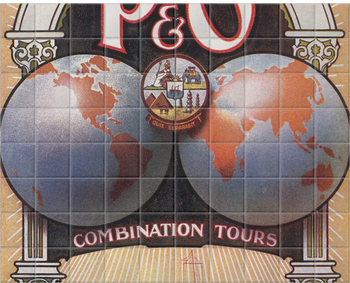 'Around the World with P&O' Ceramic Tile Mural