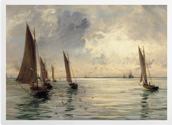 'The Portsmouth Fishing Fleet: The Breeze Falls Light' Art Prints