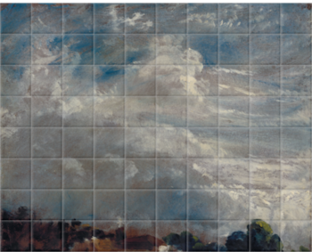'Cloud Study: Horizon of Trees' Ceramic Tile Mural