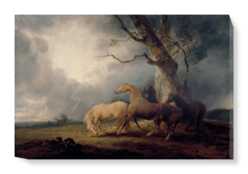 'Horses in a Thunderstorm' Canvas Wall Art