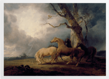 'Horses in a Thunderstorm' Art Prints