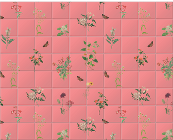 'Endless Flowers Light Coral' Ceramic Tile Murals