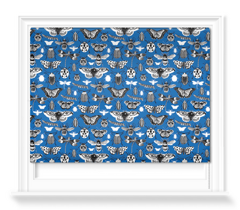 'Insects in Slate Blue' Roller Blinds