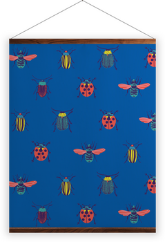 'Queen Blue Beetles' Wall Hangings