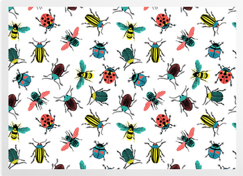 'White Myriad of Beetles' Art Prints