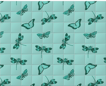 'Eton Blue Insecta' Ceramic Tile Murals