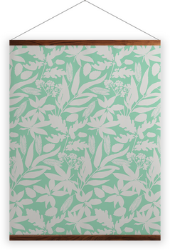 'Pale Mint Flora' Wall Hangings