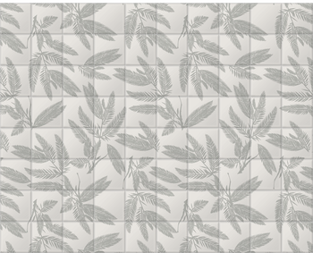 'Pale Silver Ferns' Ceramic Tile Murals