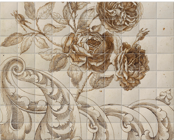 'Venetian Embroidery IIII' Ceramic Tile Mural