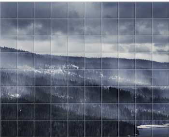 'Winter Forest Fog' Ceramic Tile Mural