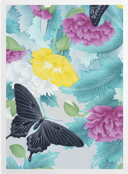'Butterflies and Chrysanthemums' Art Prints
