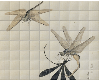 'Dragonflies' Ceramic Tile Mural