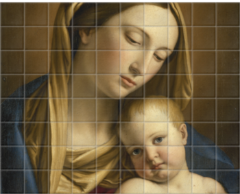 'Virgin and Child' Ceramic Tile Mural