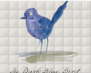 'The Dark Blue Bird' Ceramic Tile Mural
