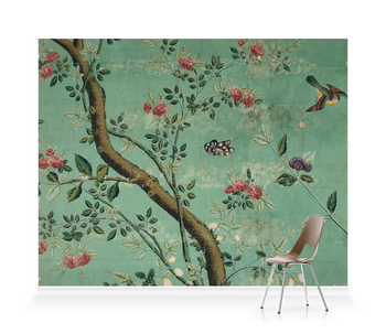 'Camellia Chinoiserie Wallpaper Fragment' Wallpaper Mural