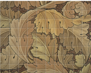 'Acanthus (brown)' Ceramic tile murals