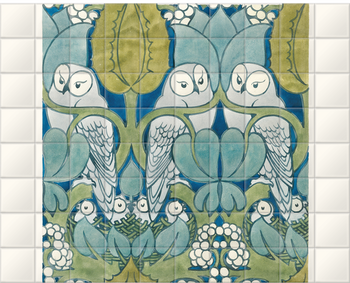 'The Owls' Ceramic Tile Mural