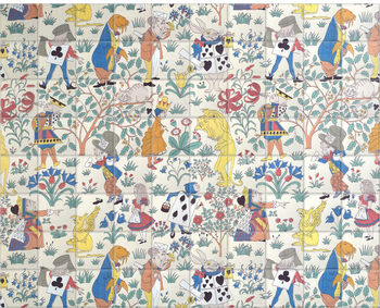 'Alice in Wonderland Textile Design' Ceramic Tile Mural