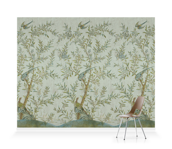 'Wotton-Under-Edge Chinoiserie Mist Green' Wallpaper murals