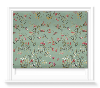 'Camellia Chinoiserie Jade Green' Roller blinds