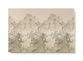 'Ming Mountain Scenic Linen' Canvas Wall Art
